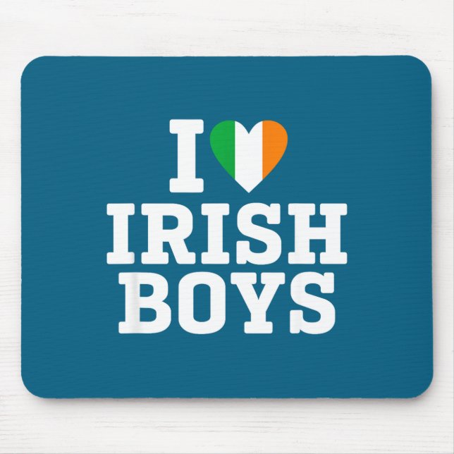 I Love Irish Boys Ireland Flag Heart St Patricks D Mouse Pad (Front)