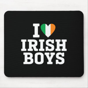 I Love Irish Boys Ireland Flag Heart St Patricks D Mouse Pad