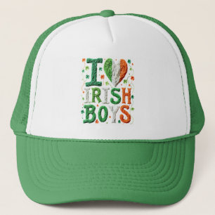 I Love Irish Boys - St. Patrick's Day Yarn Art  Trucker Hat