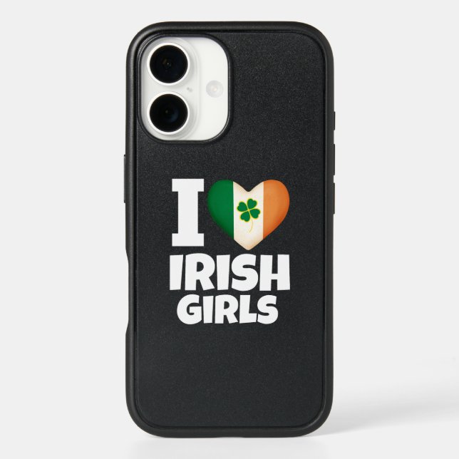 I LOVE IRISH GIRLS Apple Iphone 16 Case St Patrick (Back)