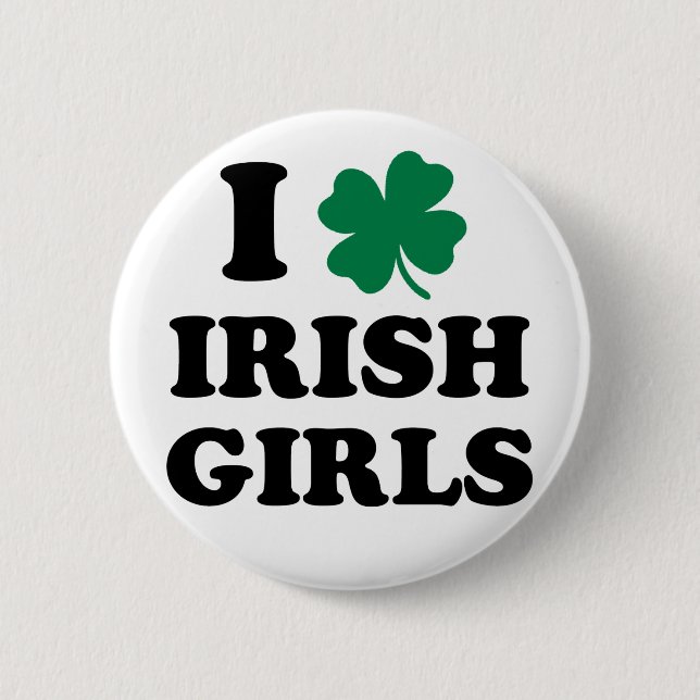 I Love Irish Girls Pinback Button (Front)