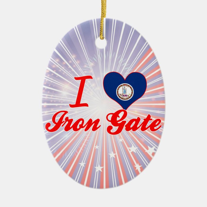 I Love Iron Gate, Virginia Christmas Tree Ornaments