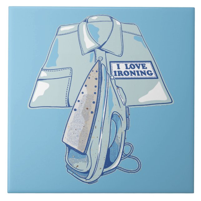 I love ironing funny iron ceramic tile (Front)