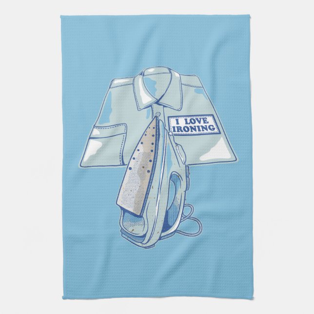 I love ironing funny iron kitchen towel (Vertical)