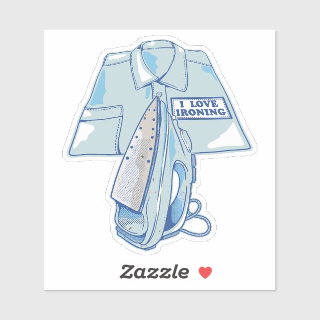 I love ironing funny iron sticker (Sheet)