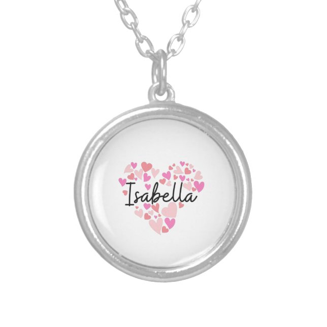I love Isabella Silver Plated Necklace (Front)