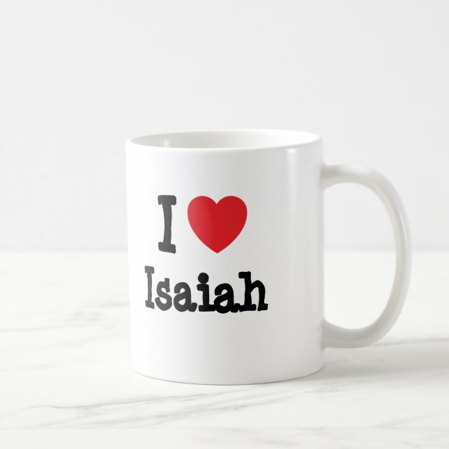 I love Isaiah heart custom personalized Coffee Mug (Right)