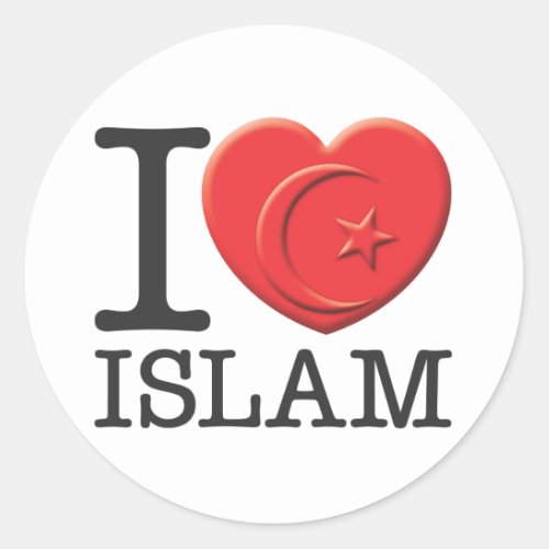 I Love Islam Classic Round Sticker