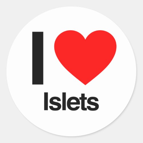 i love islets classic round sticker