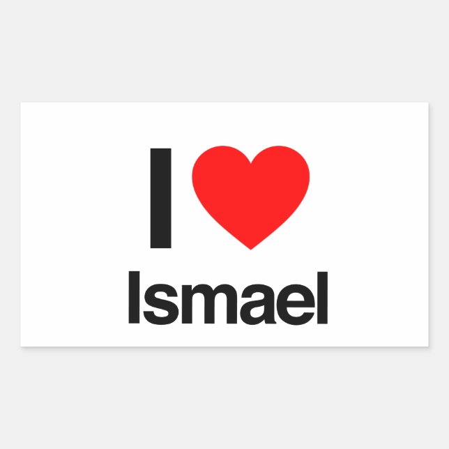i love ismael rectangular sticker (Front)