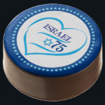 I Love Israel 75 Anniversary, Independence Day Chocolate Covered Oreo<br><div class="desc">Israel 75th anniversary, Independence Day Party Blue Star of David, Israeli Flag, Yom Haatzmaut Jewish Holiday festive greeting logo, Jerusalem banner with Israeli blue star, Magendavid label flag, fireworks, heart Hand Drawn, modern design Patriotic wallpaper, gift, memory present. I love Israel 2023 celebrate. Israel 75 Birthday Festival Event Decoration, Home...</div>