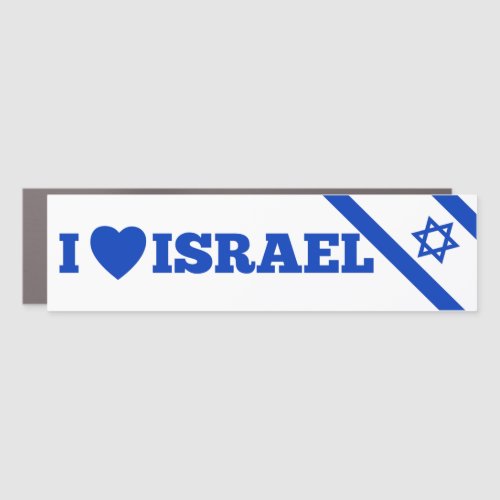 I Love Israel Bumper Car Magnet