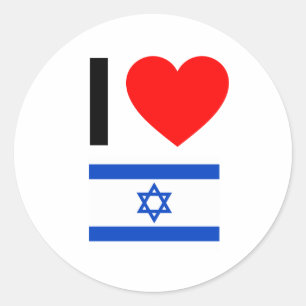 i love israel classic round sticker