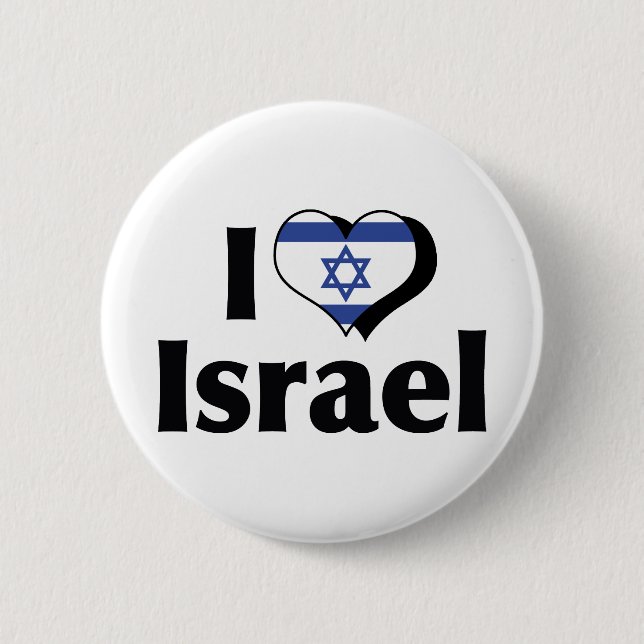 I Love Israel Flag Button (Front)