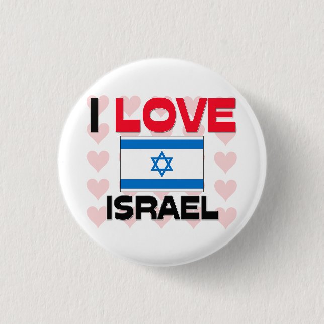 I Love Israel Pinback Button (Front)