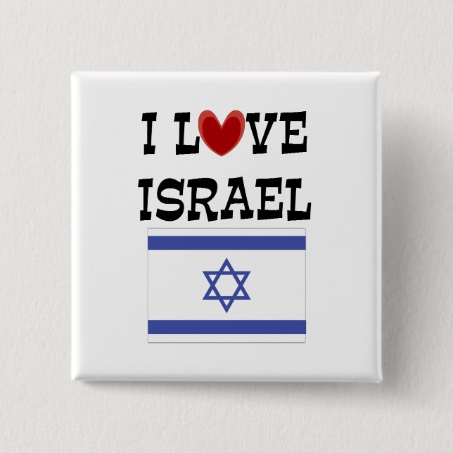 I Love Israel, popular design Button (Front)
