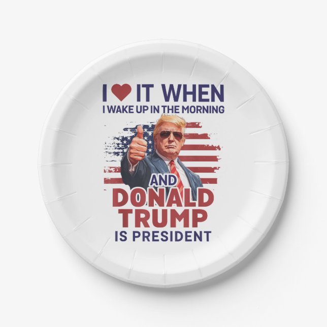 I Love It When I Wake Up And Trump Is President Fu Paper Plates (Front)