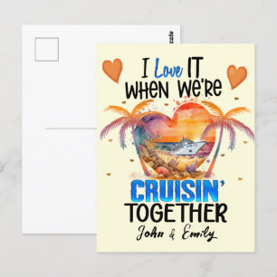 I love it when We're Cruisin' Together Cruise  Postcard
