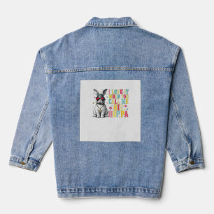 I Love It When You Call Me Big Hoppa Bunny Easter  Denim Jacket