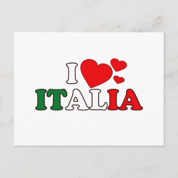 I Love Italia Postcard by brev87 at Zazzle