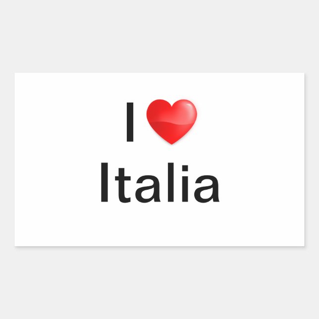 I love Italia Rectangular Sticker (Front)