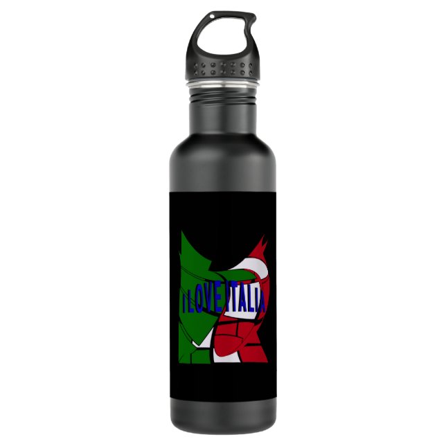 I Love Italia Stainless Steel Water Bottle (Front)
