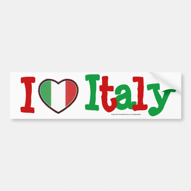 I love Italy Bumper Sticker (Front)