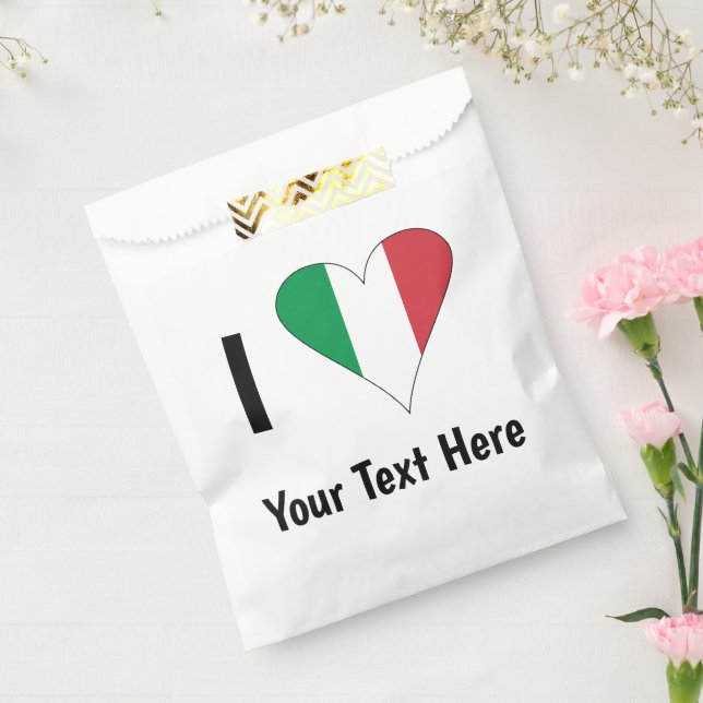 I Love (Italy Flag Heart) Your Text Favor Bag (Sealed)