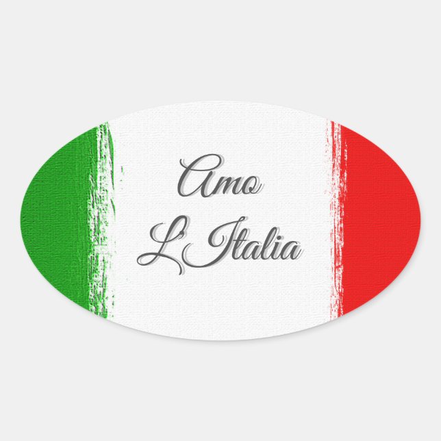 I love Italy.Flag of Italy. Oval Sticker (Front)