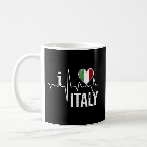 I Love Italy Heartbeat Flag For Italian Pride Coffee Mug