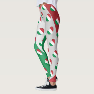 I Love Italy Italian Hearts Pattern Leggings