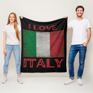 I LOVE ITALY, ITALY FLAG FLEECE BLANKET