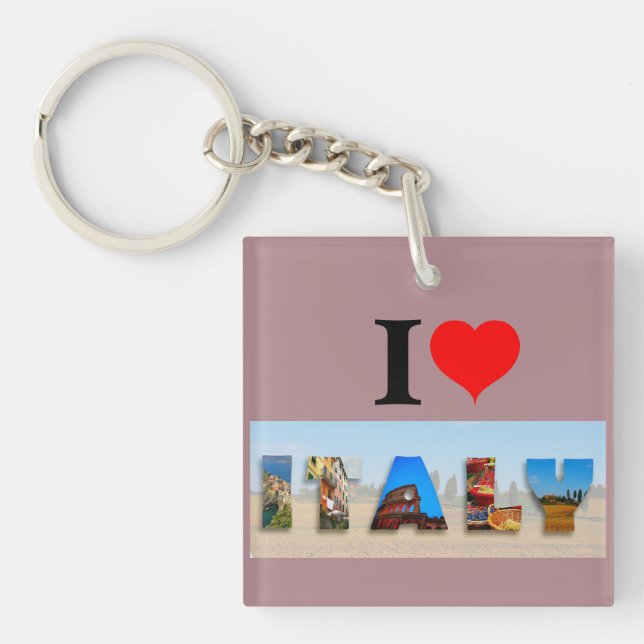 I Love Italy Keychain (Front)