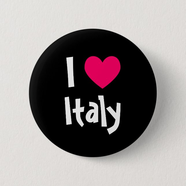 I Love Italy Pinback Button (Front)