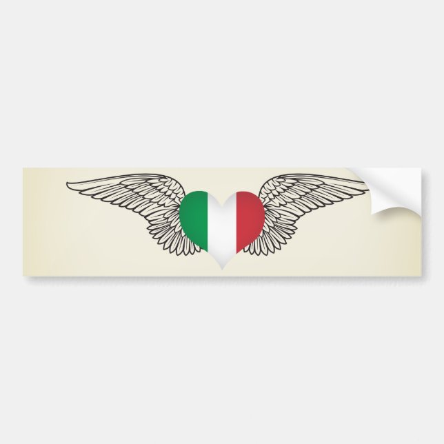 I Love Italy -wings Bumper Sticker (Front)