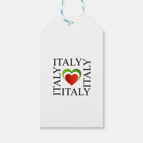 I love italy with italian flag colors gift tags