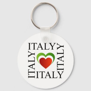 I love italy with italian flag colors keychain