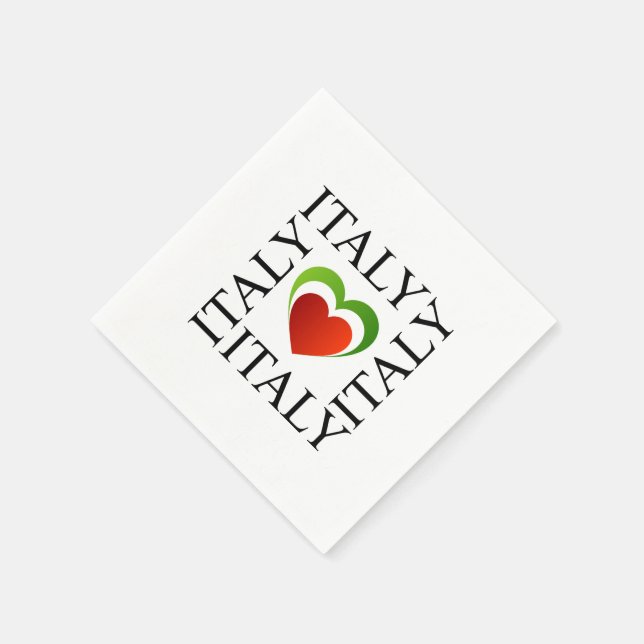 I love italy with italian flag colors paper napkins (Corner)