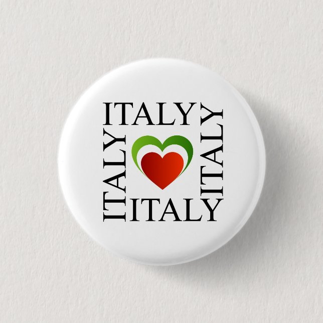 I love italy with italian flag colors pinback button (Front)