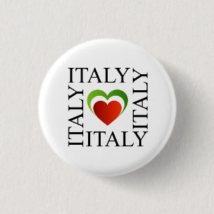 I love italy with italian flag colors pinback button