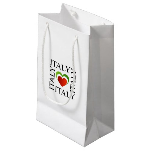 I love italy with italian flag colors small gift bag