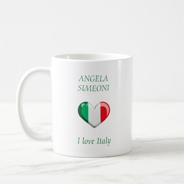 I love Italy | Your name Coffee Mug (Left)