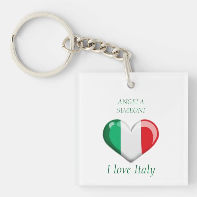 I love Italy | Your name Keychain (Front)