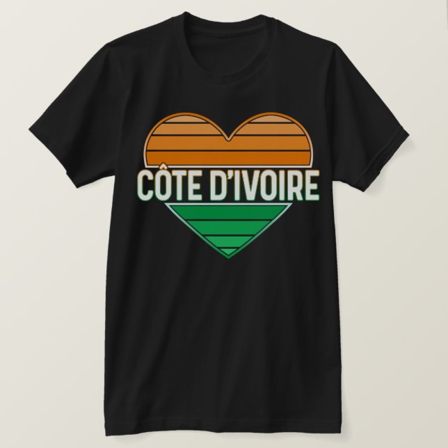 I Love Ivory Coast, Côte d'Ivoire Heart T-Shirt (Design Front)