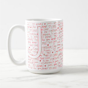 I Love J You — Personalized Initial “J” Romantic D Coffee Mug