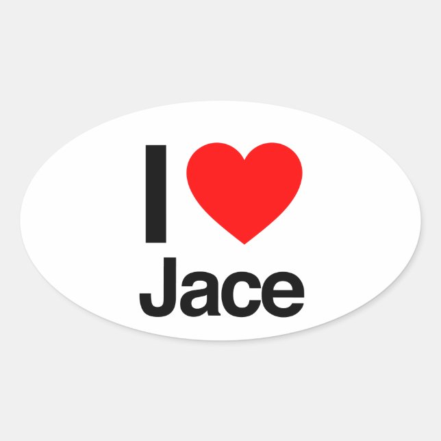 i love jace oval sticker (Front)