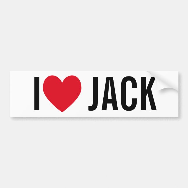 I Love Jack Bumper Sticker (Front)