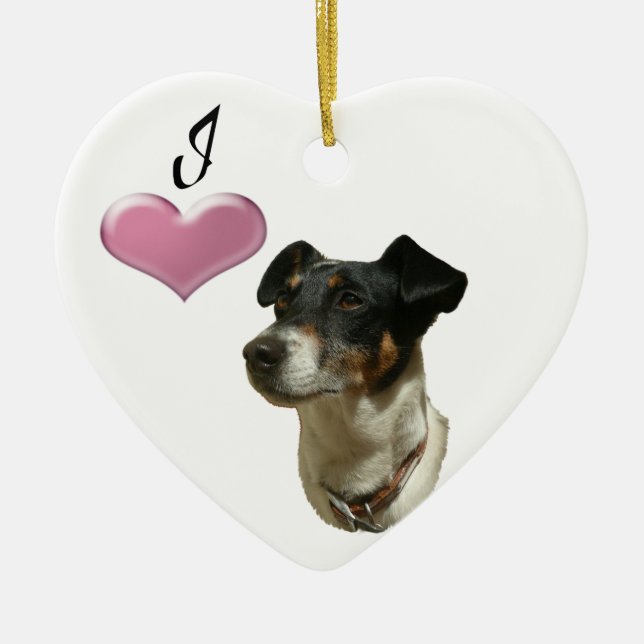 I love Jack Russell dog Ornament (Front)