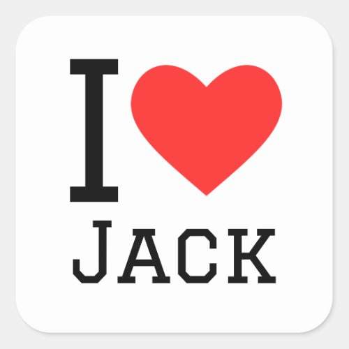 I love jack square sticker