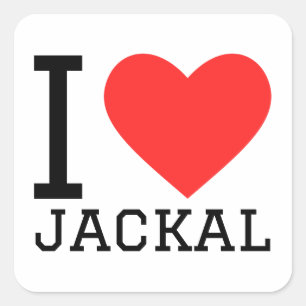 I love jackals square sticker